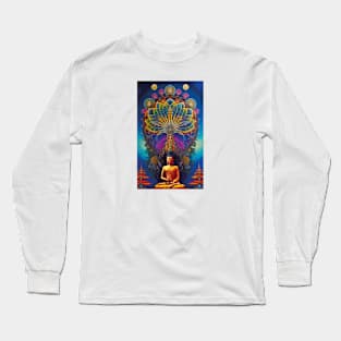 Buddha and the tree of life mandala Long Sleeve T-Shirt